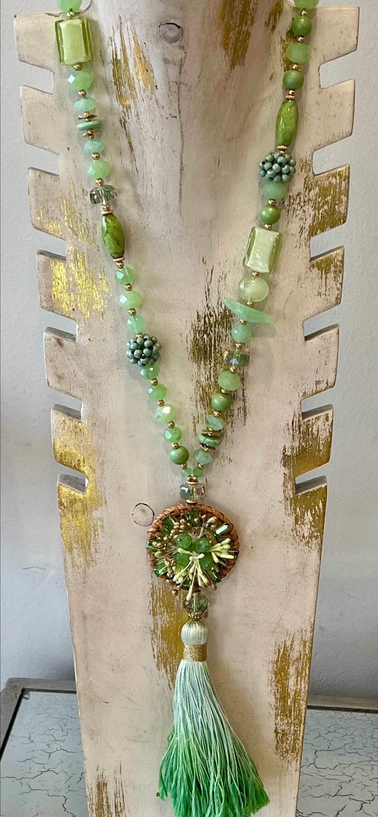 Beads/Tassel Long Necklace