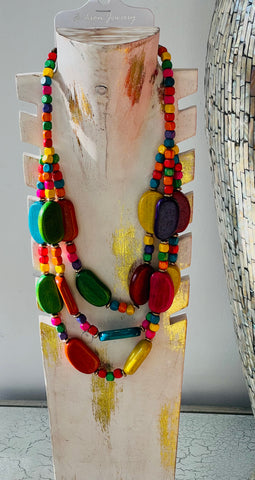 Wood Multicolors Necklaces