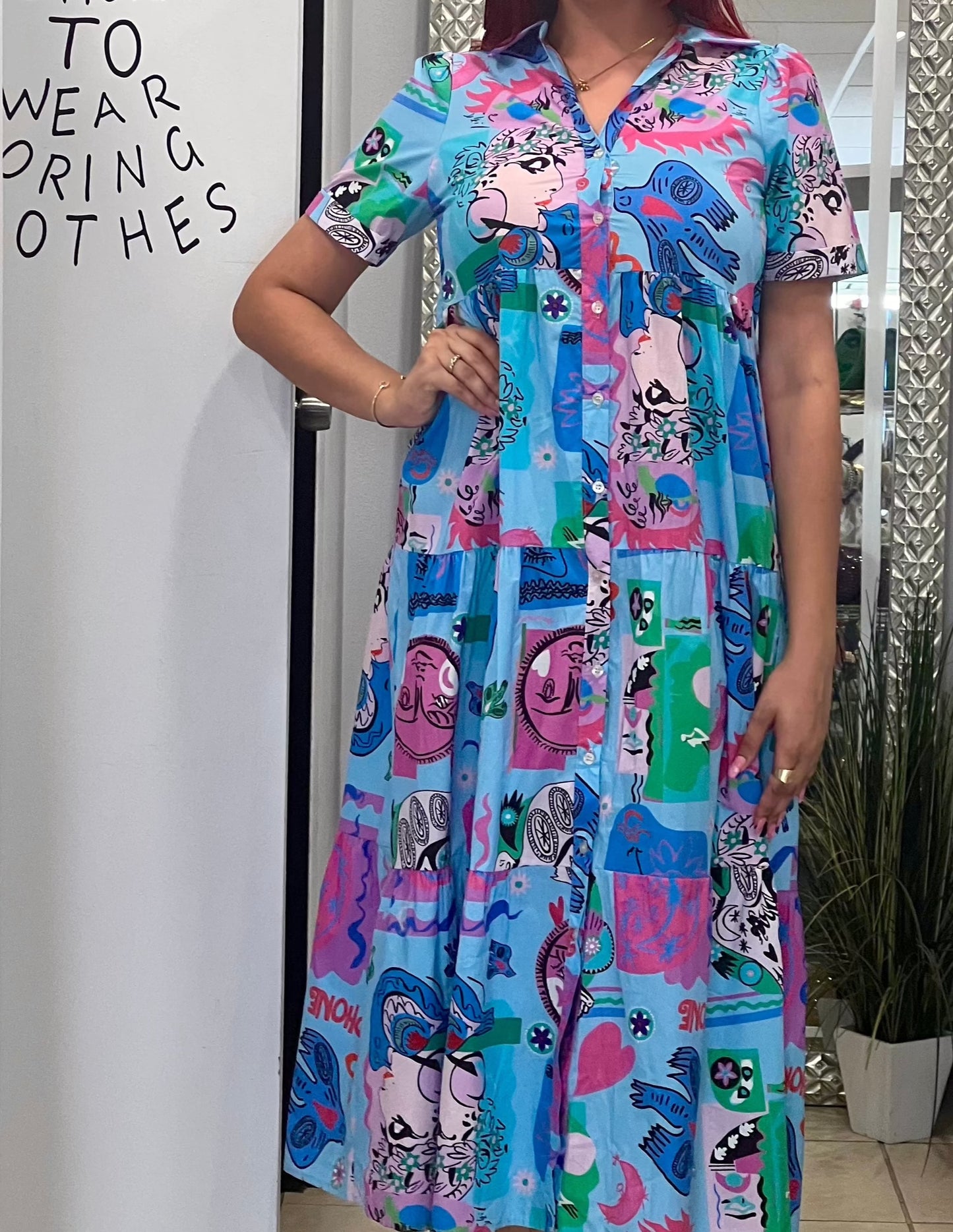 Abina Print Maxi Dress O/S