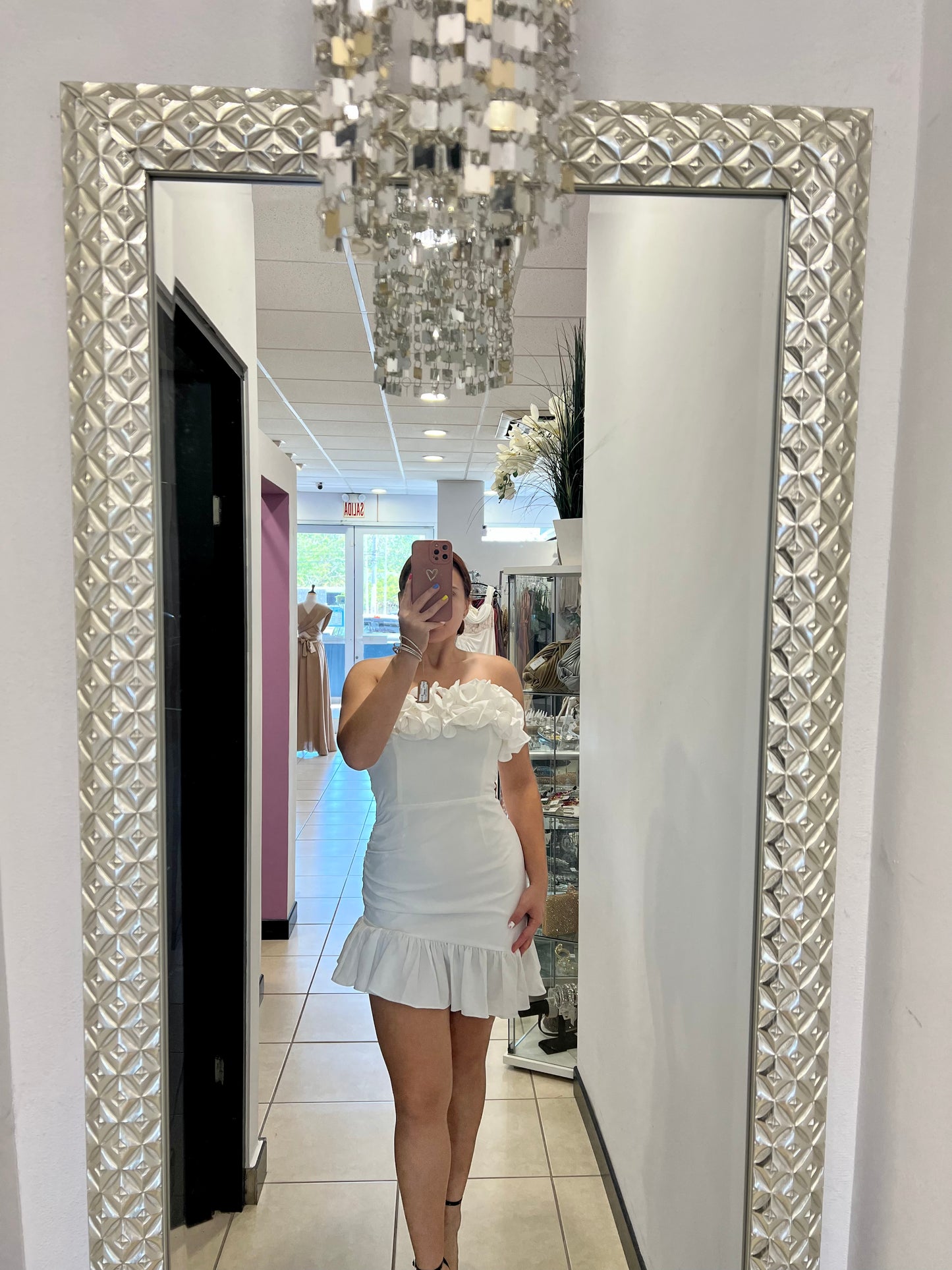 Divina White Short Dress