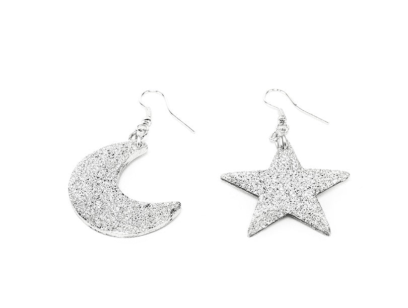 Glittery Moon & Star Earrings