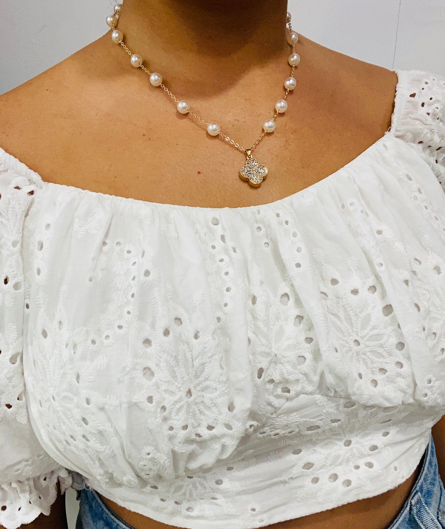 Clover Pearls Necklace LI
