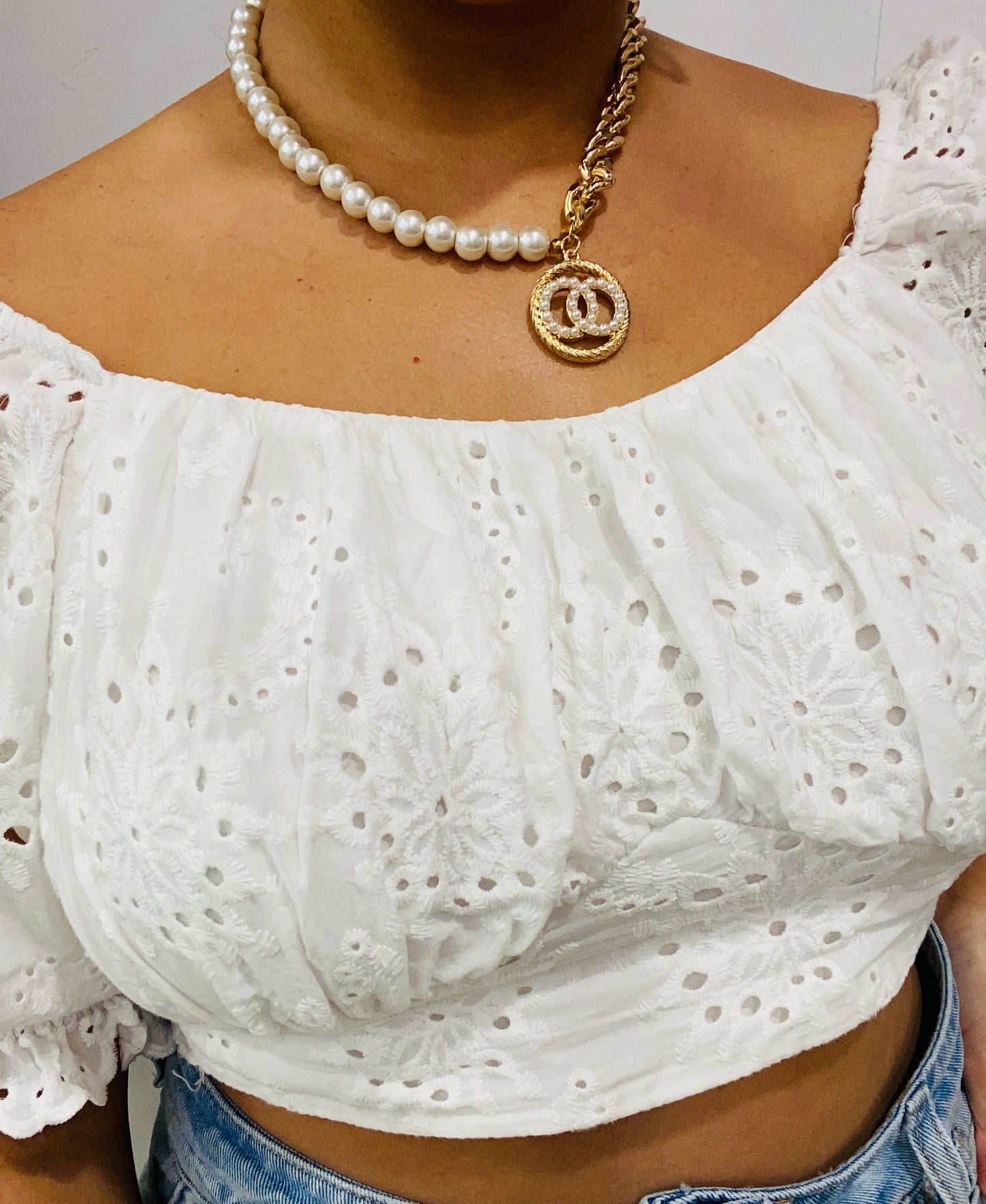 OO Pearls & Chain necklace LI