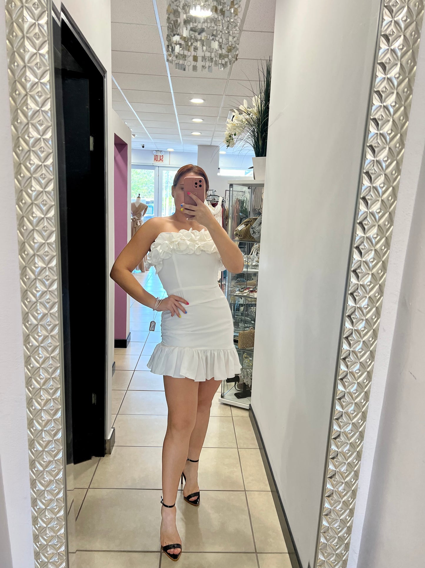 Divina White Short Dress