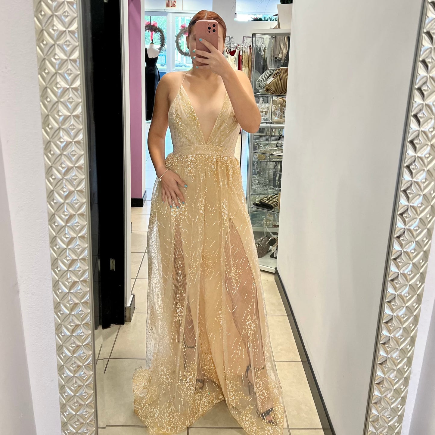 Angelica Glitter Long Dress